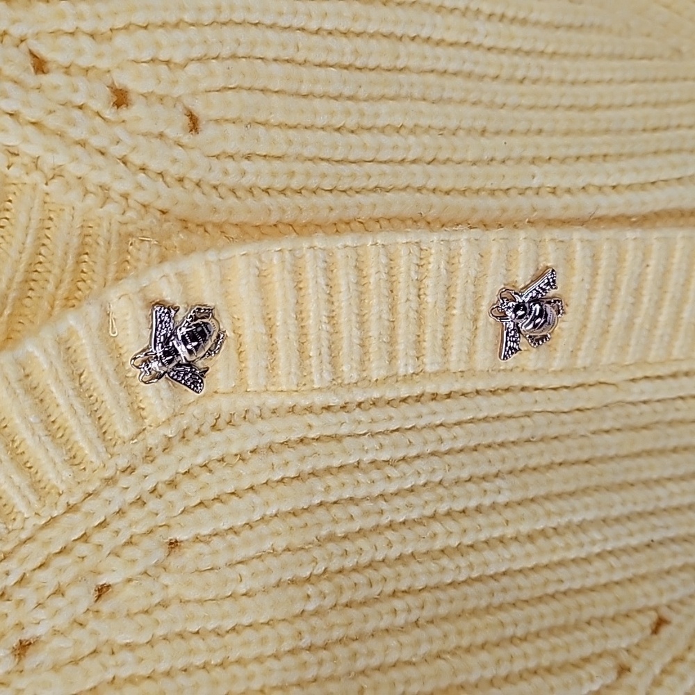 Yellow V-Neck Button Cardigan Sweater - Picture 4 of 16